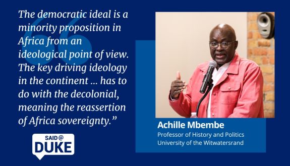 Said@Duke: Achille Mbembe