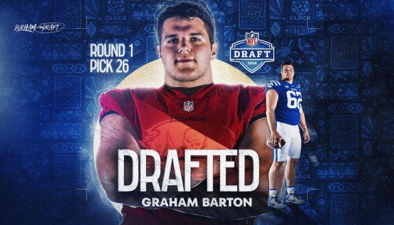 Graham Barton Drafted, in the first round of the NFL draft