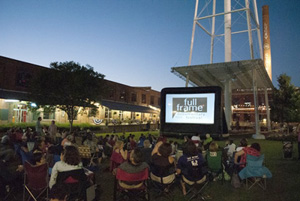 Full Frame movie on the lawn photo