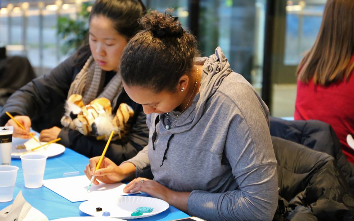 Paint Night is a new addition to the Student Wellness Center mindfulness activities. Photo courtesy of the Student Wellness Center.