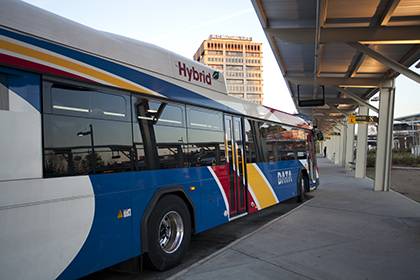 Riding on buses with the Durham Area Transit Authority is one way Duke employees can earn points and prizes as part of GoTriangle's new GoPerks program. Photo courtesy of GoTriangle.