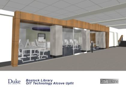 This is a rendering of the multimedia production lab that will be in Bostock Library.