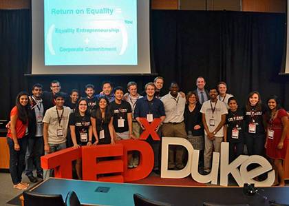 The 2013 TEDxDuke team after the successful completion of 