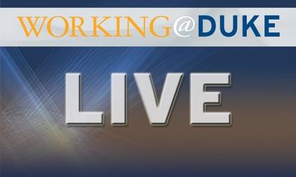 Watch 'Working@Duke LIVE' at noon on Nov. 8. 