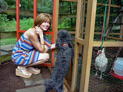 Pat Marson's garden includes chickens as well as plants. Her garden was one of eight chosen for the 2012 Chapel Hill Spring Garden Tour. Photo courtesy of Pat Marson.