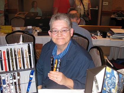 Deb Kinney shows off some of her fountain pens, of which she has a collection of about 500. Photo courtesy of Deb Kinney.