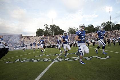 Faculty and staff can pack Wallace Wade Stadium this Saturday with free tickets as part of the annual Employee Kickoff Celebration. Photo by Duke Photography.