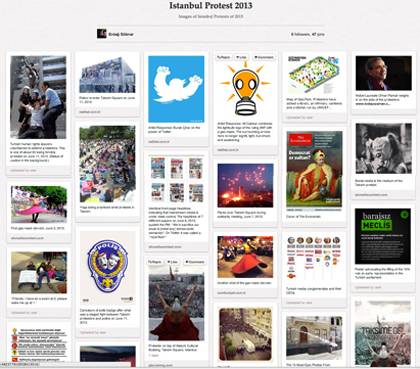 Duke Professor Erdag Goknar's Pinterest page collects daily images of the Turkish protests.
