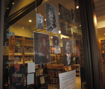 Win a bag of books by naming all 12 of the women featured on the Gothic Bookstore window. Photo by Marsha A. Green