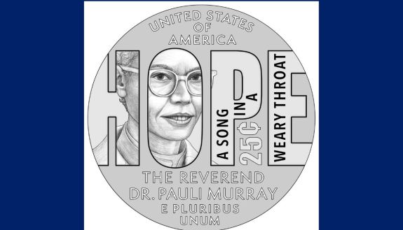 Drawing of the quarter featuring Pauli Murray