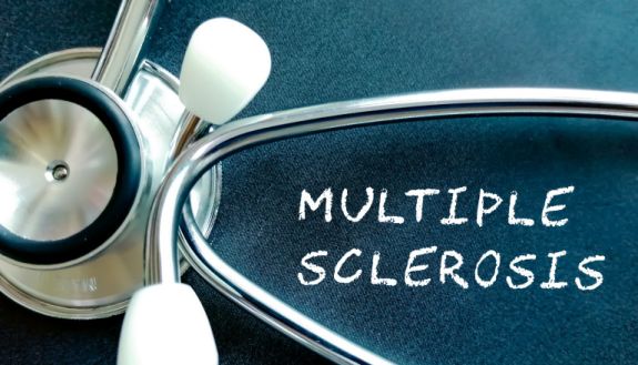 Stock image of stethoscope and "multiple sclerosis"