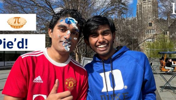pi or get pie'd. Students in Pi Day competition