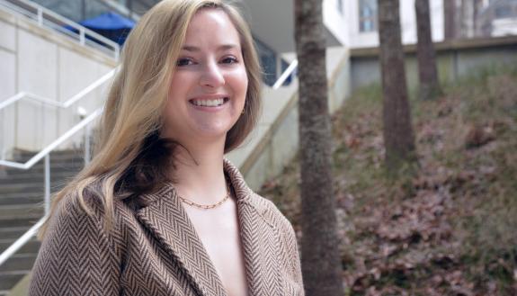 With her patience and experience, Sara Wakefield is a valuable resource for students at the Fuqua School of Business. Photo by Stephen Schramm.