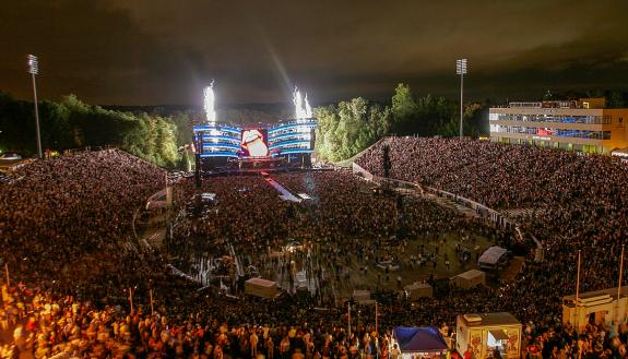 The Rolling Stones played at Brooks Field at Wallace Wade Stadium in 2005. Photo courtesy of University Communications.