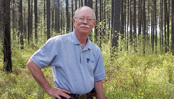 Judd Edeburn, former resource manager for Duke Forest, is easing into retirement after working at Duke since 1978. Photo by Bryan Roth.