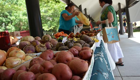 Visitors to the Duke Farmers Market will find an array of fruits and vegetables throughout the spring and summer. Photo by April Dudash.