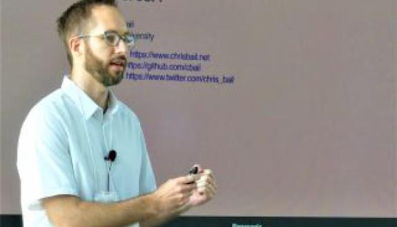 Dr. Chris Bail from Duke University discusses digital trace data at the Summer Institute for Computational Social Science held at Duke in June 2018