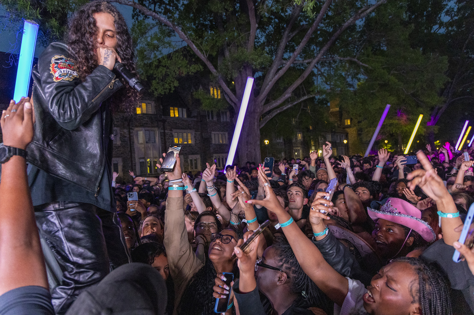 070 Shake performs in front of a crowd of students during the LDOC concert. 