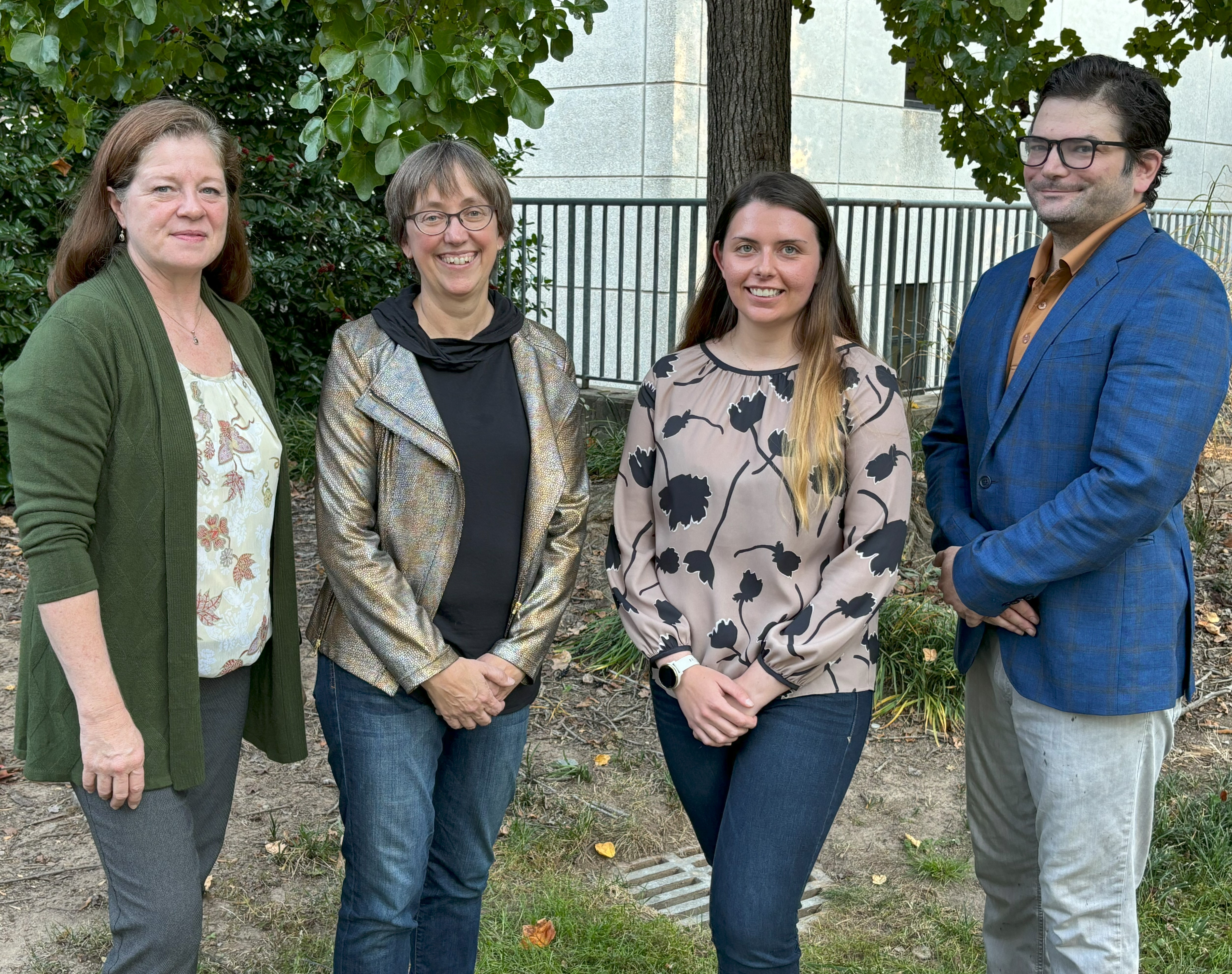 Researchers from Duke who helped lead the project (from left to right): Cynthia King, Jennifer Groh, Stephanie Lovich, and David Murphy