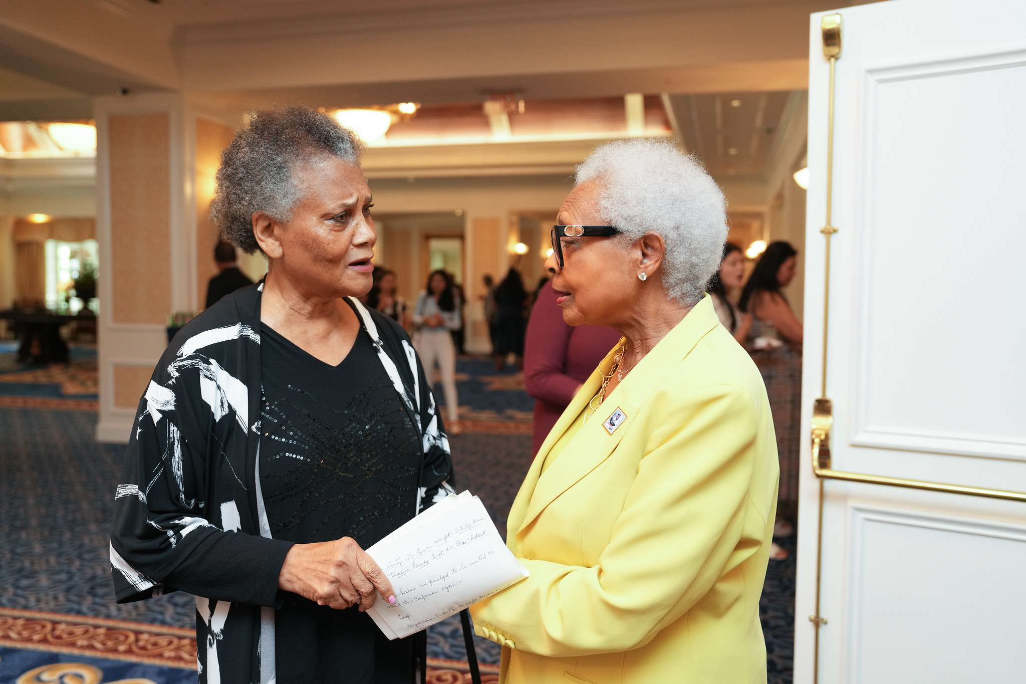 Billye Suber Aaron and Sylvia Cook talk at the capstone event at the Washington Duke Inn.