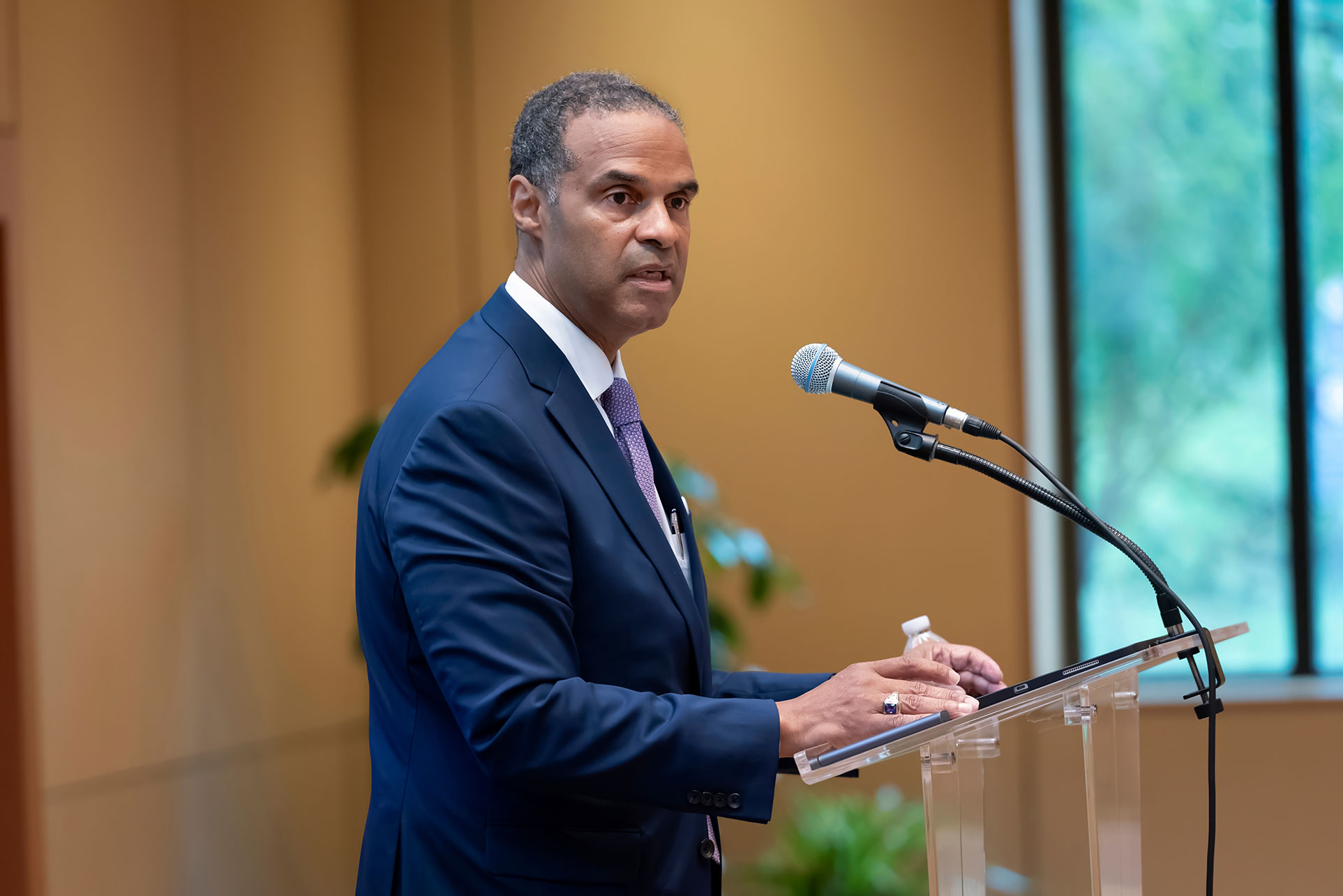 Provost Alec D. Gallimore said Duke is acting now to promote constructive dialogue on the Middle East throughout the year. Photo by Les Todd