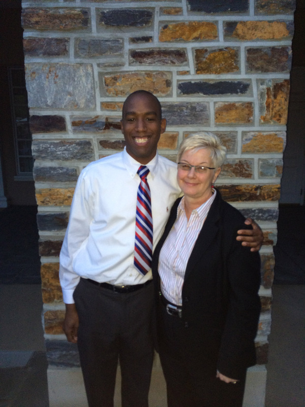 Denzell Faison (left) with Janie Long (right)