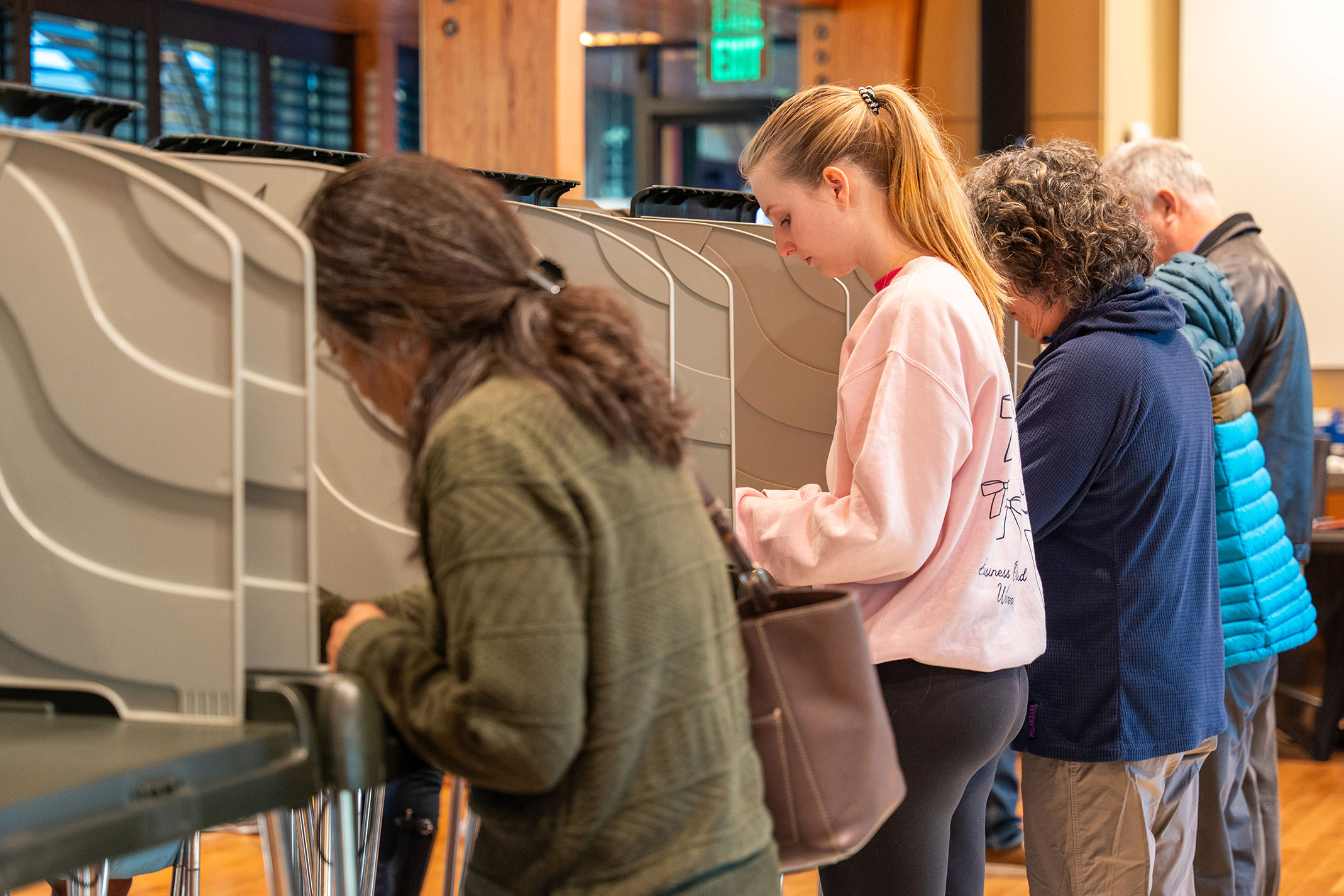 Voters cast ballots Friday at the Karsh Center. 