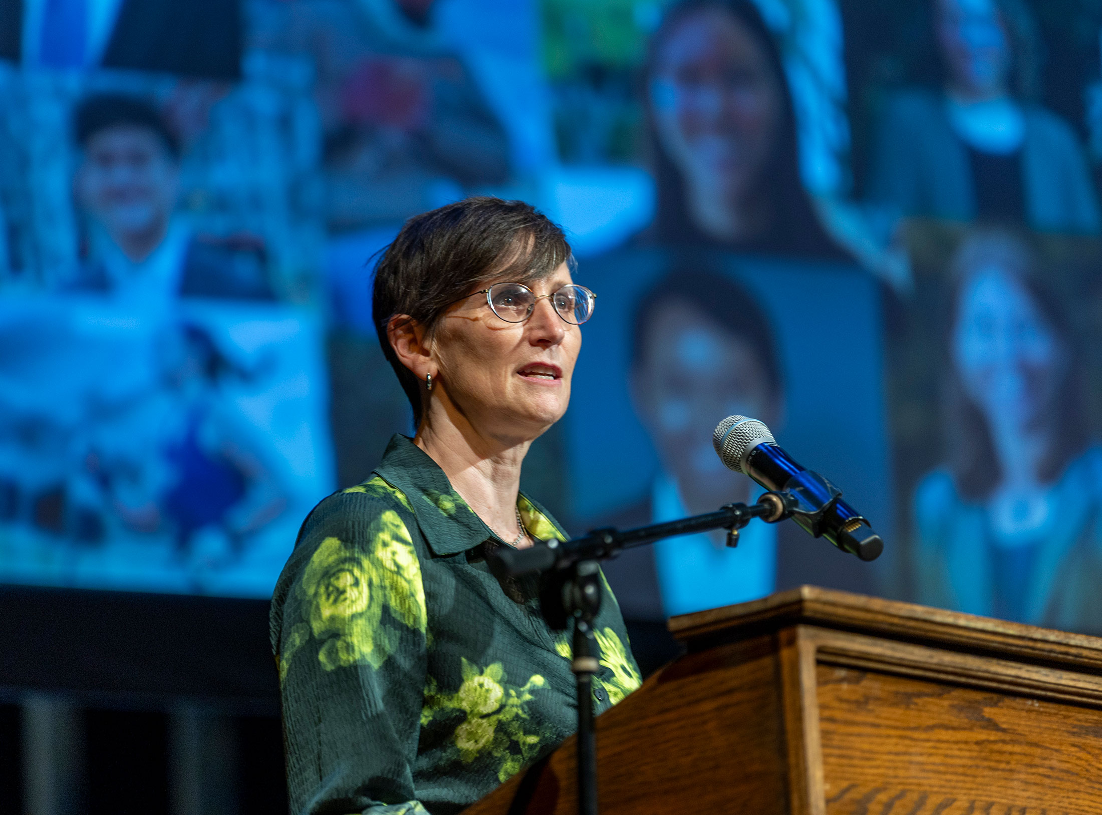 Toddi Steelman, vice president and vice provost for climate and sustainability, recounted the advances in climate and sustainability work at Duke. Photo by Jared Lazarus/University Communications and Marketing