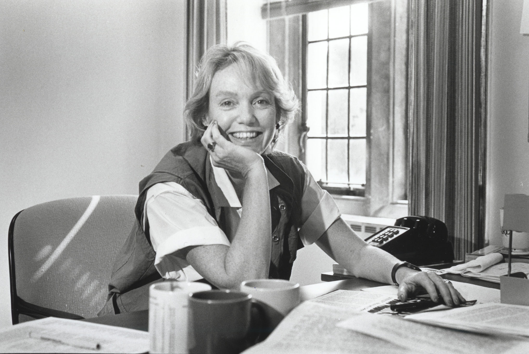 Jane Tompkins in her Duke office in 1988.