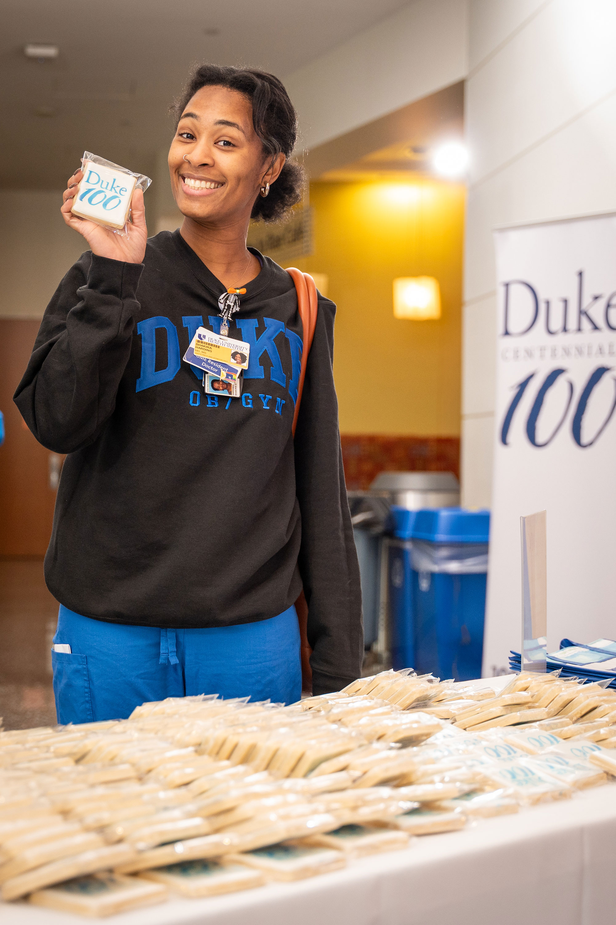 Dr. Shakira Harding selects a cookie at the Medical Center party.