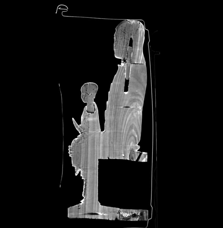 CT scan of Virgin and Child Enthroned. Image courtesy of Duke Department of Radiology
