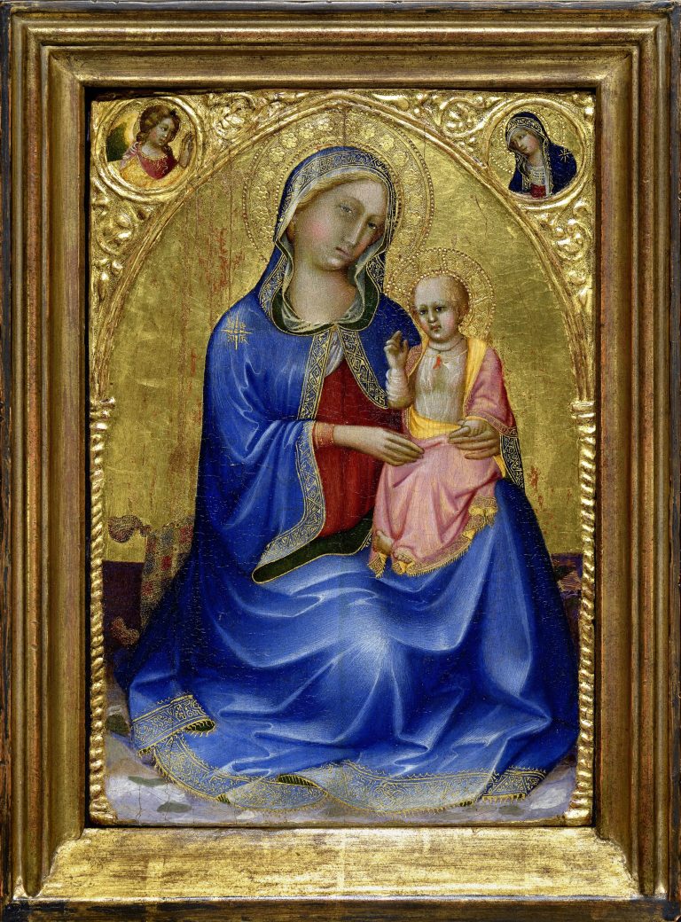 Florentine, Madonna of Humility, 1390-1420. Tempera and gold leaf on panel, 12 5/8 x 8 5/8 inches (32.1 x 21.9 cm). Gift in honor of Marilyn M. Segal by Her Family, 1998.22.1. Photo by Peter Paul Geoffrion.