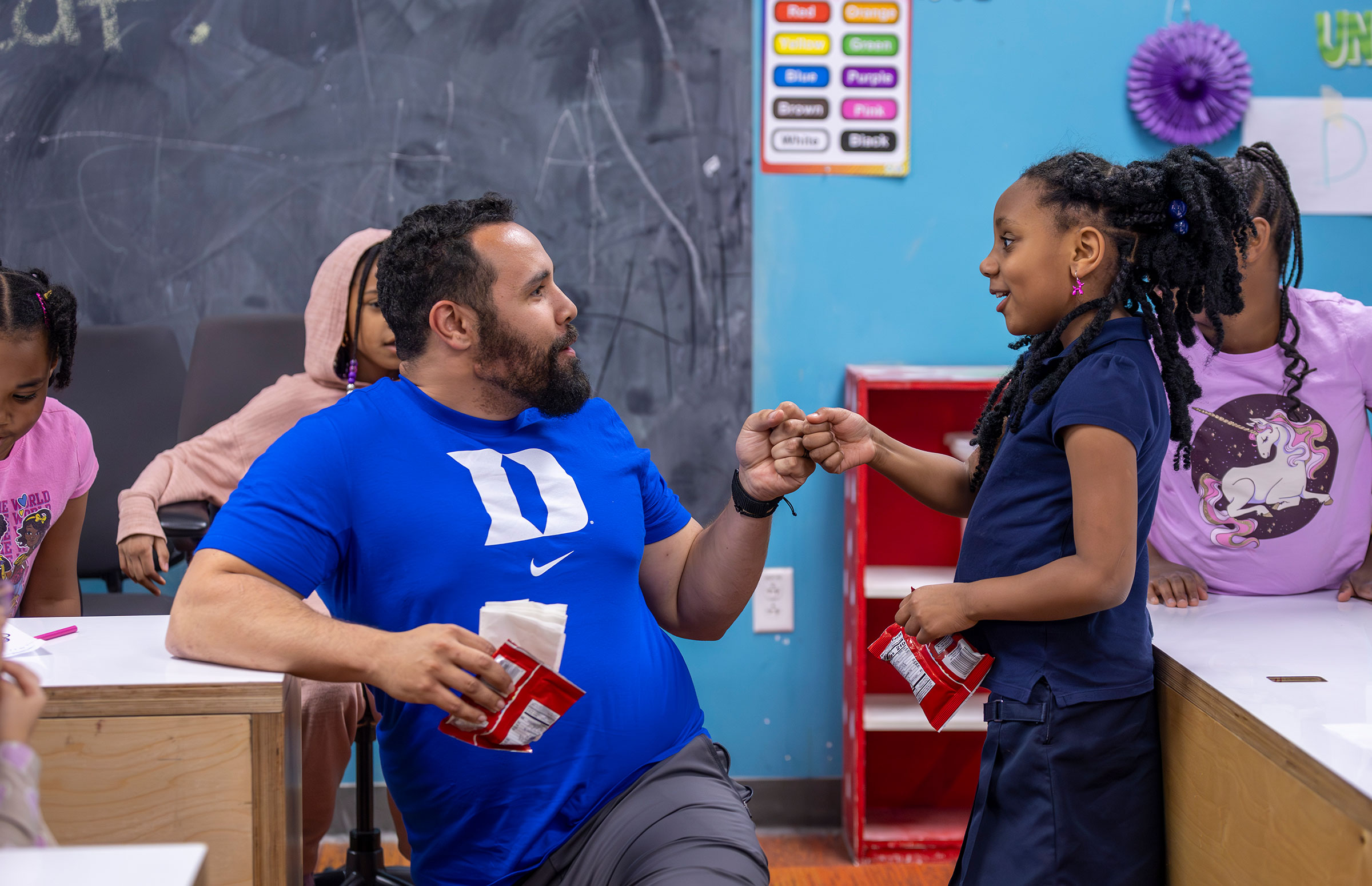 During the visit to the Boys and Girls Clubs, athletes helped program leaders