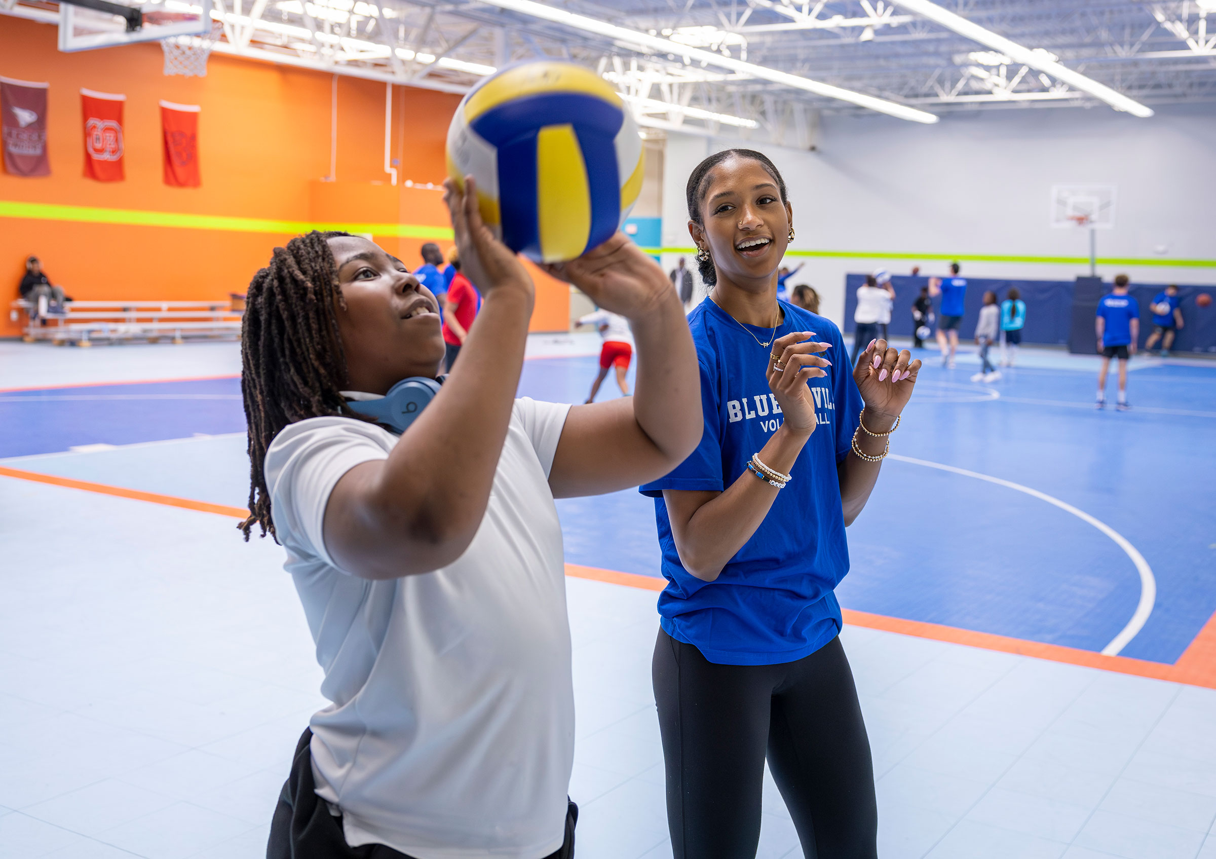Volleyball player Rachel Richardson offers lessons at the Boys and Girls Clubs.