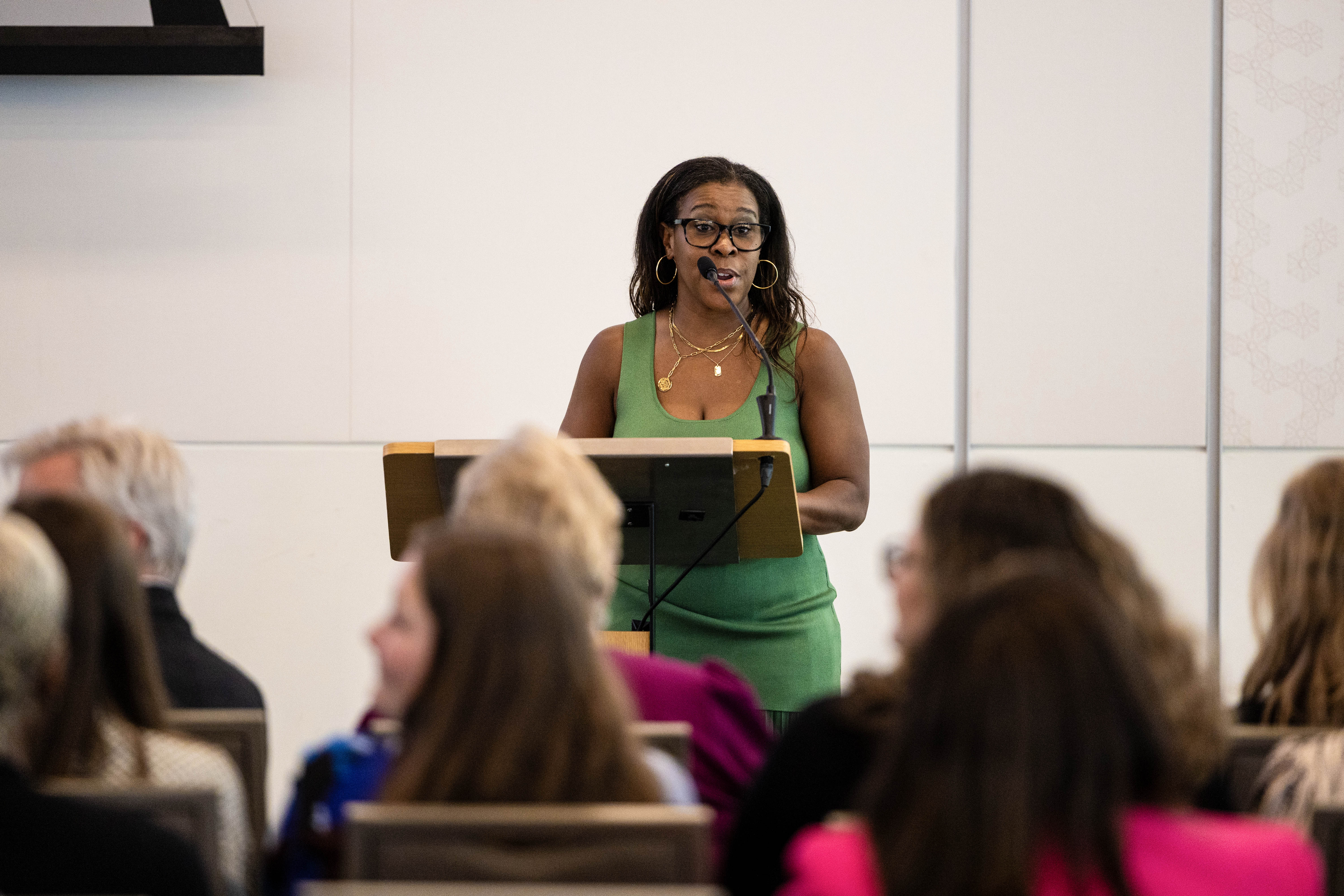 Keisha Williams speaks at a podium