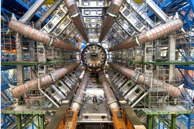 A view inside the ATLAS detector at the Large Hadron Collider