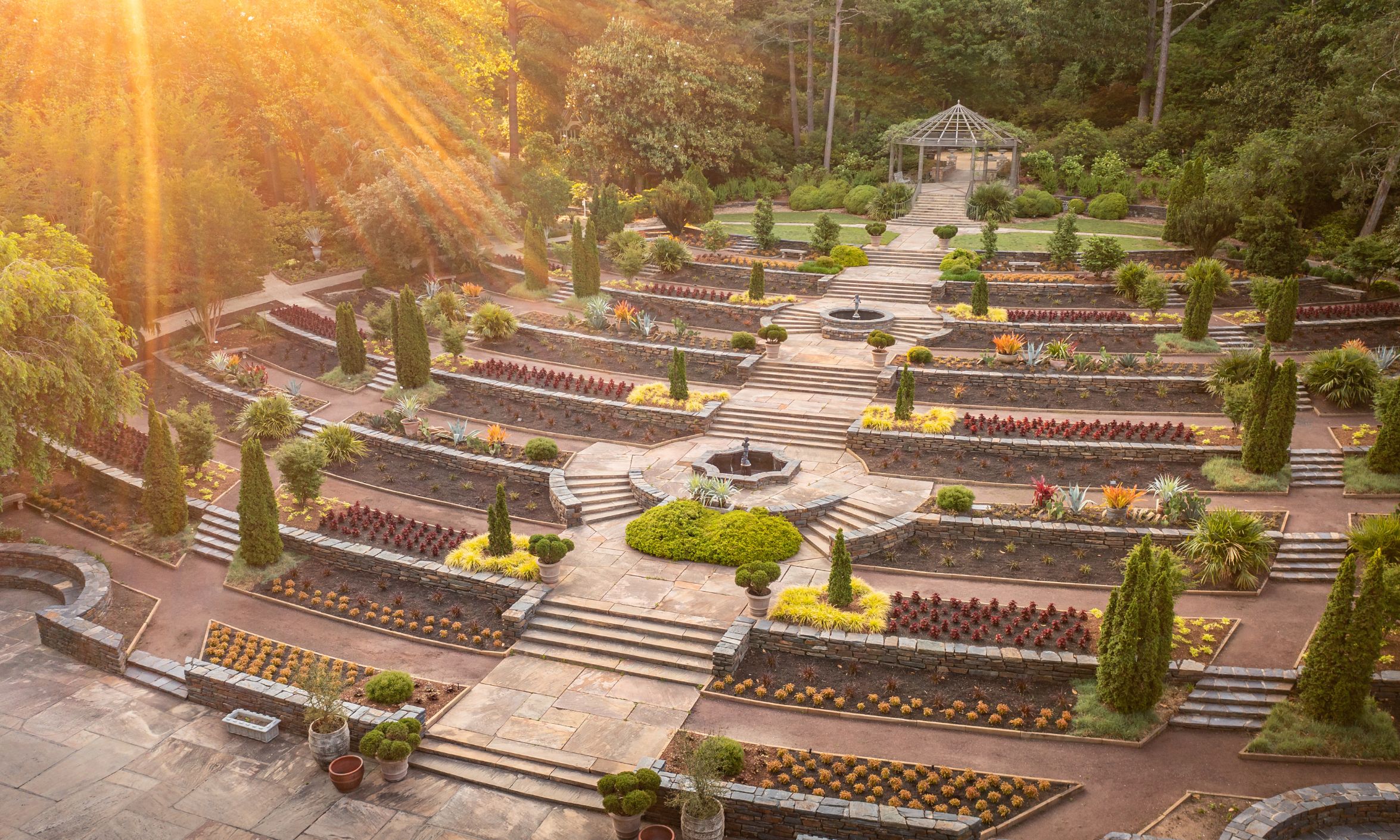 A view of the Terrace Gardens at Sarah P. Duke Gardens