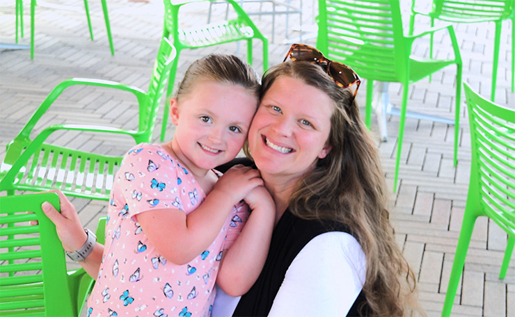 Katie Watkins with her daughter.