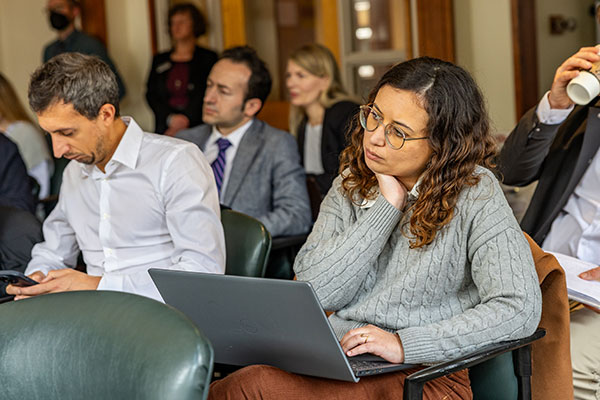 Foreign journalists visited the Sanford School’s DeWitt Wallace Center for Media & Democracy for a media briefing on the 2024 election.