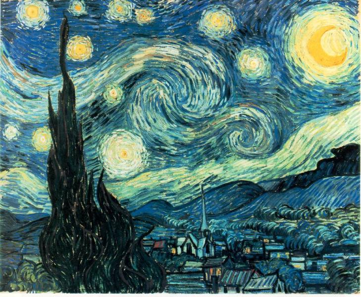 The Starry Night. Oil on canvas by Vincent van Gogh.