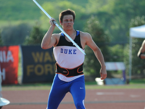 Javelin thrower John Austin has his eyes on an Olympic bid. Javelin thrower John Austin has his eyes on an Olympic bid.
