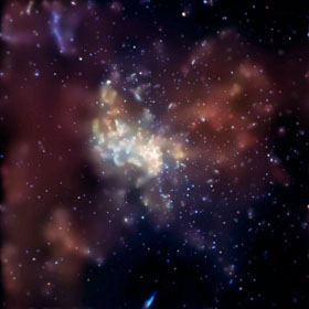 A supermassive black hole is thought to lurk in Sagittarius A East at our own galaxy's center 