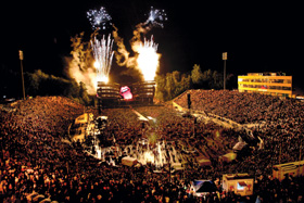 More than 35,000 people filled Wallace Wade Stadium for the Rolling Stones concert. 