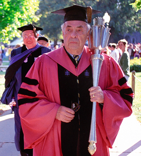 Pelham Wilder leads a Duke procession as University Marshal 