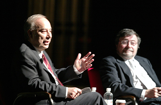 Jim Wallace Akbar Ahmed, left, and Judea Pearl.