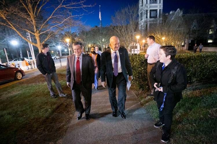 Duke Professor Peter Feaver and James Clapper.