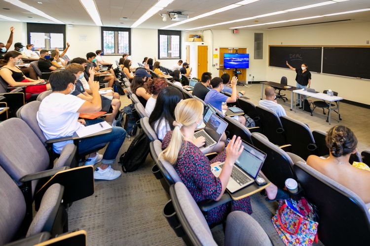 Students in Professor Rachel Kranton's class. (Megan Mendenhall/Duke University Communications)