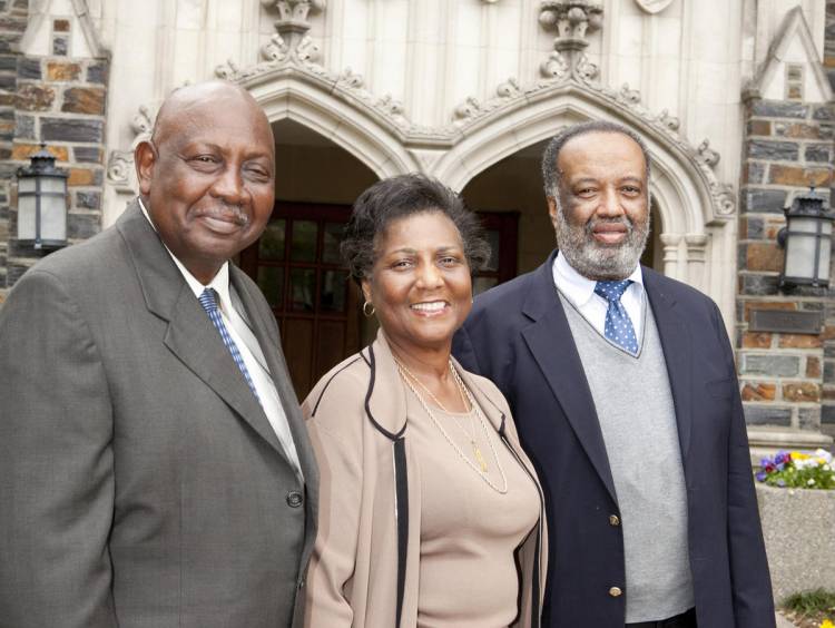 ene Kendall, Wilhelmina Reuben-Cooke, and Nathaniel “Nat” White Jr., the three surviving members of the first five undergraduate students to integrate, attended their class reunion in April 2012. Photo by Les Todd.
