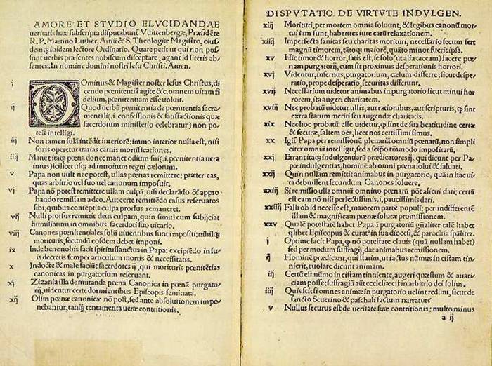The printed copies of the 95 Theses were an early modern publishing bestseller.