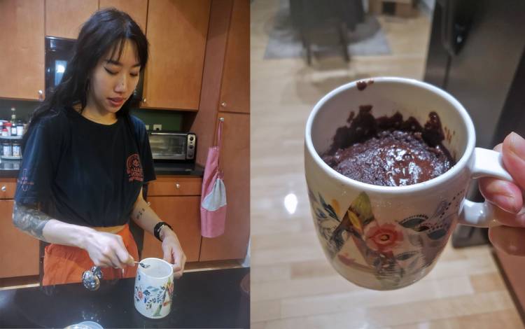 Annee Nguyen makes her chocolate mug cake. Photos courtesy of Annee Nguyen.